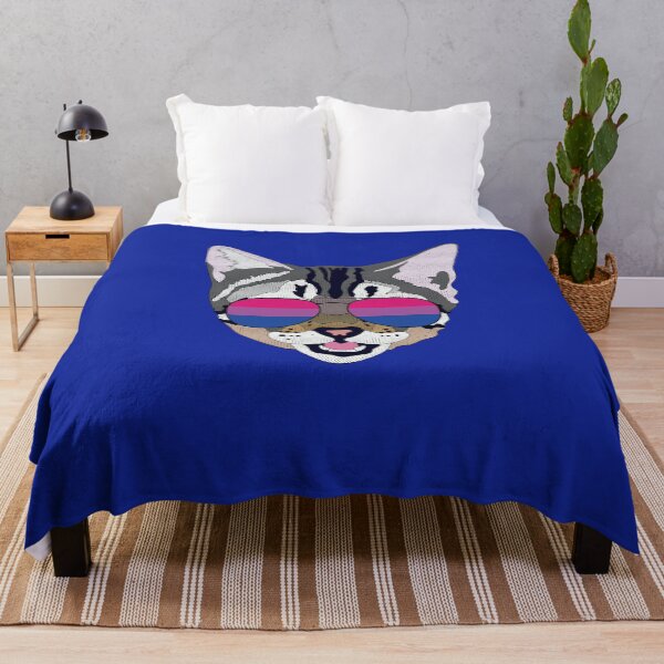 Item preview, Funny Cat Bisexual Sunglasses Bisexual Flag designed and sold by Lightfield.