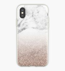 Rose Gold Glitter auf Marmor iPhone-Hülle & Cover