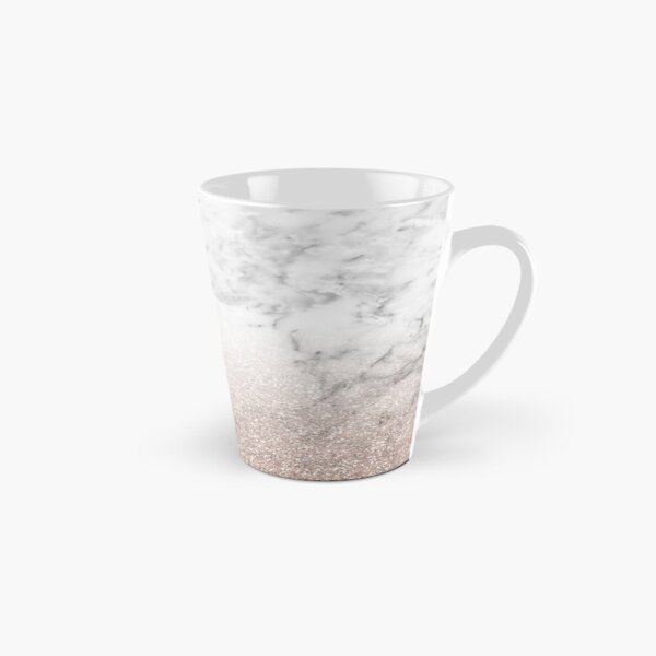 Rose gold glitter on marble Tall Mug