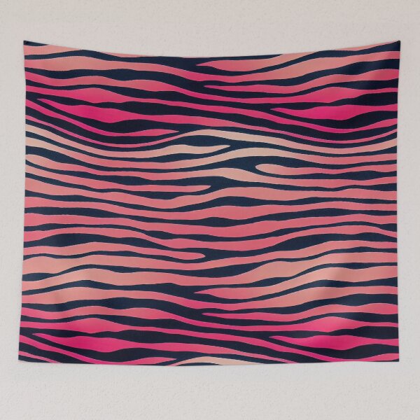 Item preview, Pink Tiger Stripes Abstract Trendy  Pattern Modern Wild  Boho Animal African Grandient designed and sold by CozyZone.