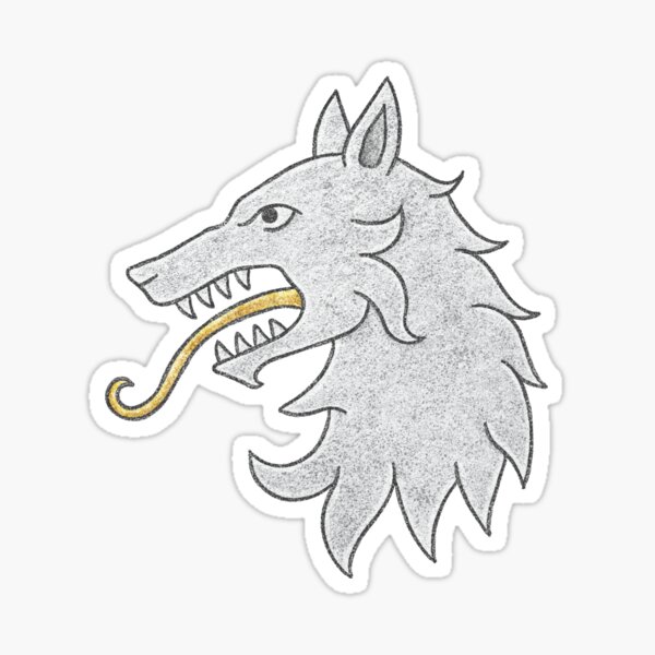 Vista previa del artículo con la obra «Escudo de armas del manuscrito medieval del lobo blanco heráldico», diseñado y vendido por MahakamWorkshop.