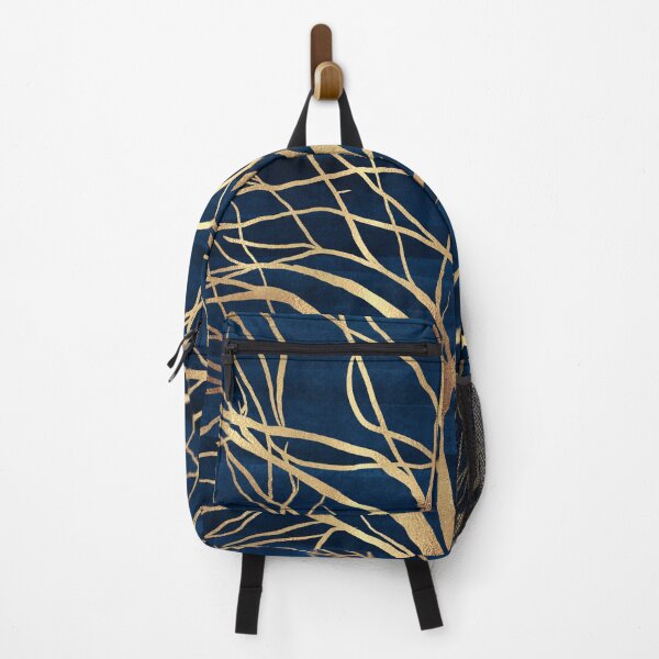 Item preview, Modern Gold Tree Silhouette Minimal Blue Design designed and sold by NdesignTrend.