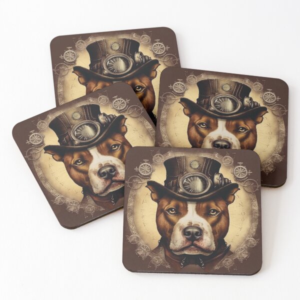 Item preview, Steampunk Staffordshire Bull Terrier Dog Portrait designed and sold by HookedOnDogz.