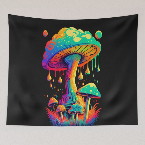Item preview, Mystical Fungi Magic Mushroom Psychedelic Trippy Hippie Art designed and sold by MoonAIArt.