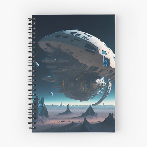Item preview, spaceship over an alien distant planet designed and sold by PodgaiaDesigns.