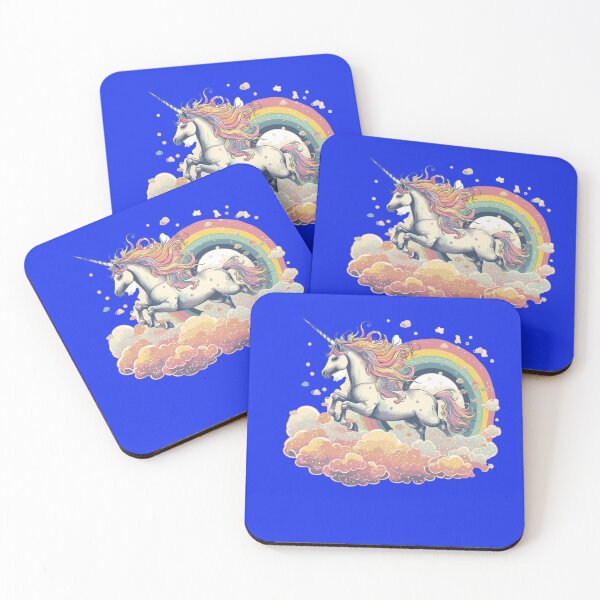Item preview, unicorn jumping over a rainbow designed and sold by LuckyCatStore.