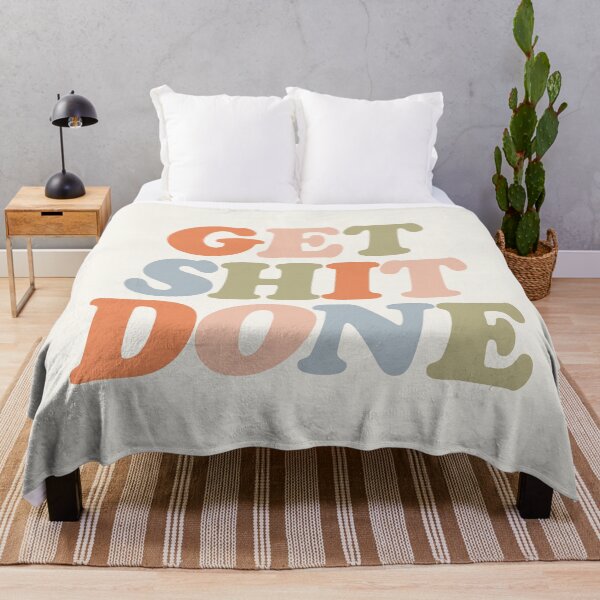 Item preview, Get Shit Done Typography by The Motivated Type in Linen, Pale Copper, Cashmere, Olive and Cadet Blue designed and sold by MotivatedType.