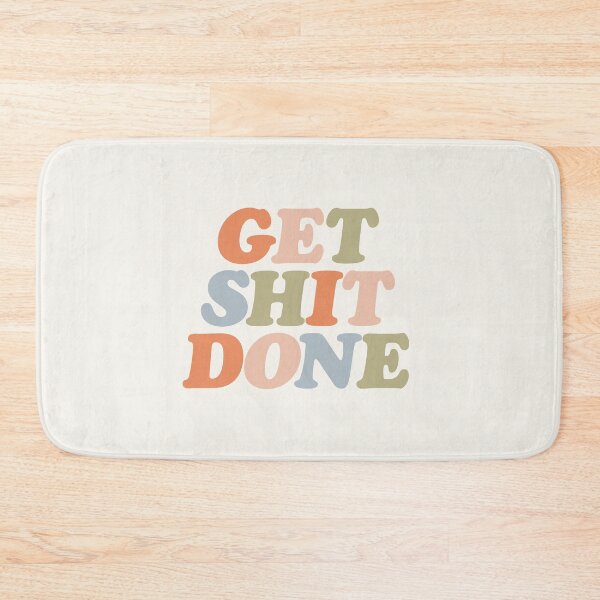 Item preview, Get Shit Done Typography by The Motivated Type in Linen, Pale Copper, Cashmere, Olive and Cadet Blue designed and sold by MotivatedType.
