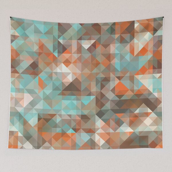 Item preview, Turquoise Orange Brown White Polygon Art Pattern designed and sold by LC Graphic Design Studio.