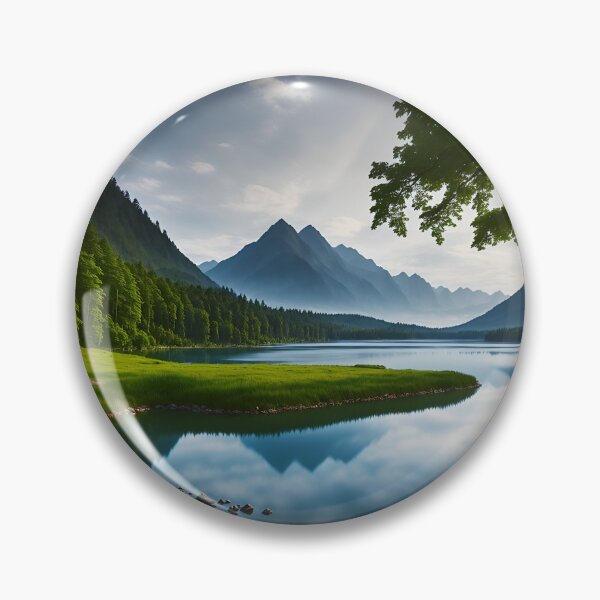 Item preview, A Tranquil Lake Surrounded by Lush Greenery, Rendered in a Minimalist Style Ai Generated Art designed and sold by AiGens.