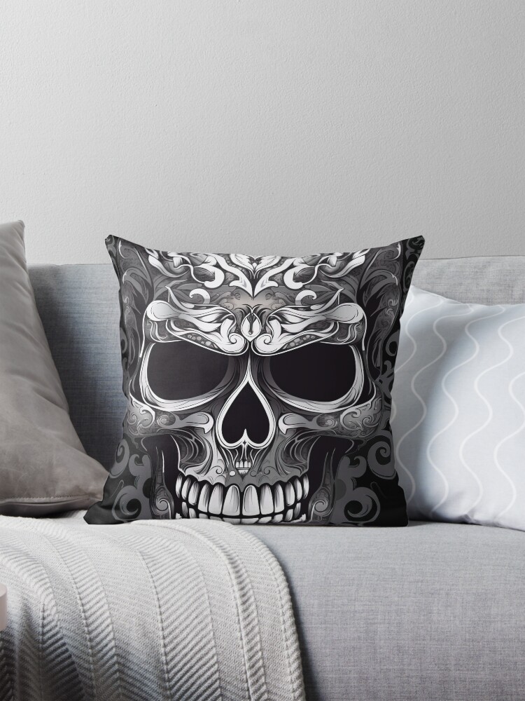 Menacing Skull Pillow