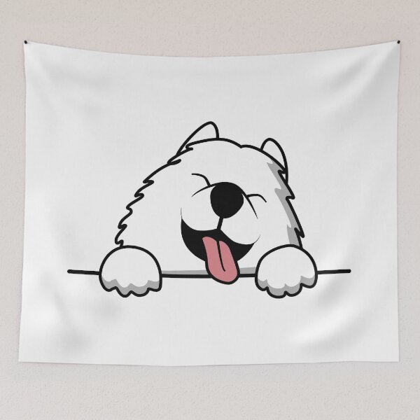 Item preview, white dog illustration designed and sold by Artgaus1.