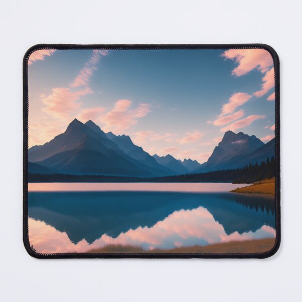 Item preview, A Tranquil Lake Surrounded by Majestic Mountains, Rendered in a Minimalist Style Ai Generated Art designed and sold by AiGens.