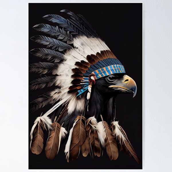 Native Pride Indian Bald Eagle Feathers Grey Shadow Khaki