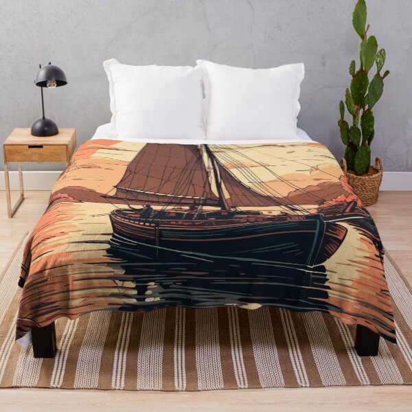 Item preview, A sailboat in the middle of the river designed and sold by KMSpace.