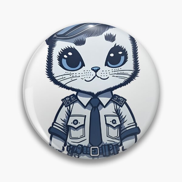 Aperçu de l'œuvre Officier de police mignon bébé chat - Adorable conception de personnages vectoriels 2D de style anime créée et vendue par AndyNgn.