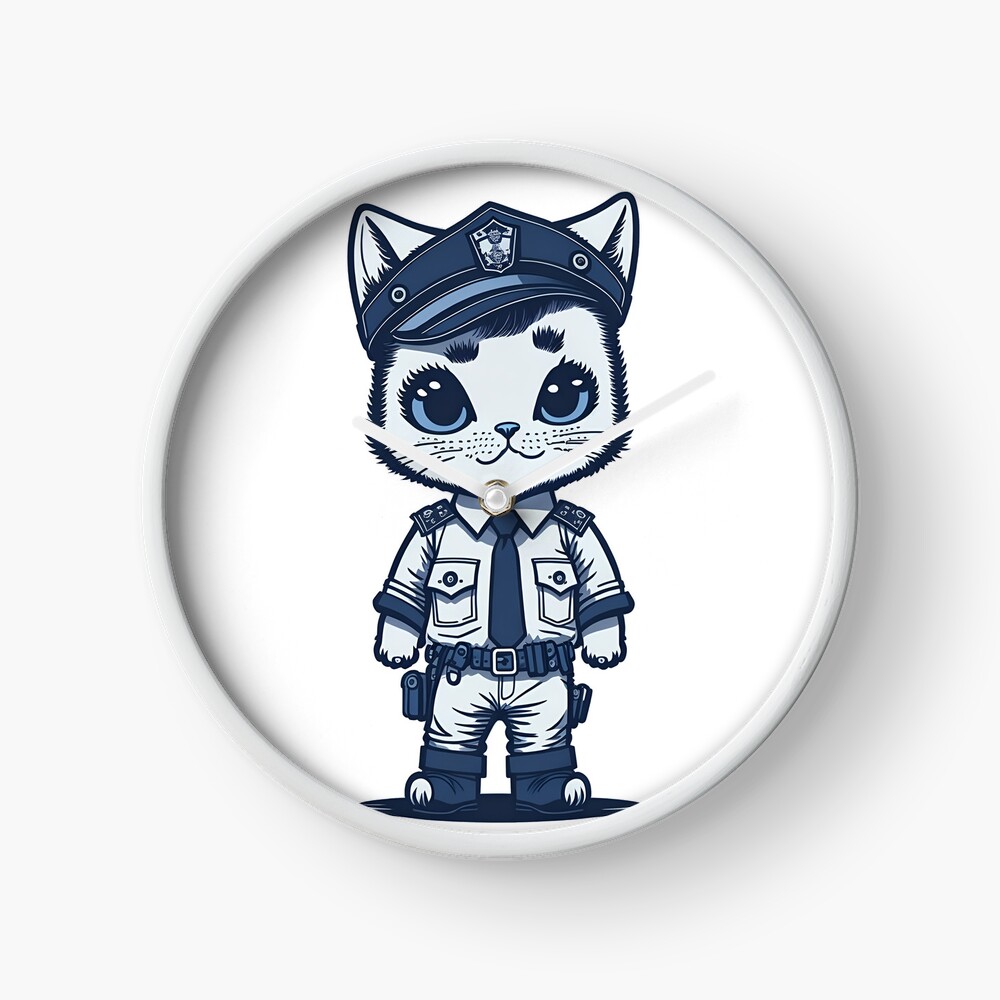 Cute Baby Cat Police Officer - Adorable Anime Style 2D Vector Character  Design | Sticker