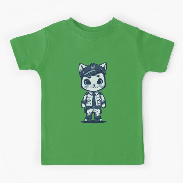 Cute Baby Cat Police Officer - Adorable Anime Style 2D Vector Character  Design | Sticker