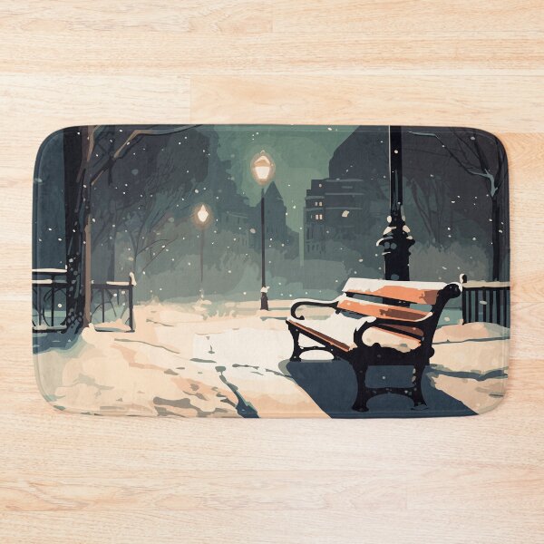 Item preview, A park bench covered with snow designed and sold by KMSpace.