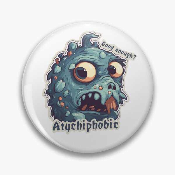 Item preview, Atychiphobic Monster, Atychiphobia | Fear of Failure Sticker designed and sold by TheAdhesiveNerd.
