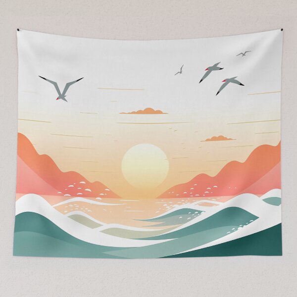 Item preview, View of the sunset over the sea designed and sold by Cahlie Li.