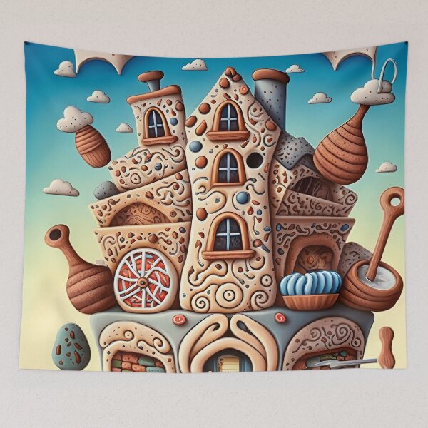 Item preview, Fairy Kingdom of Sweets - Nougat Castle Funny Retro Food designed and sold by SecretDicer.