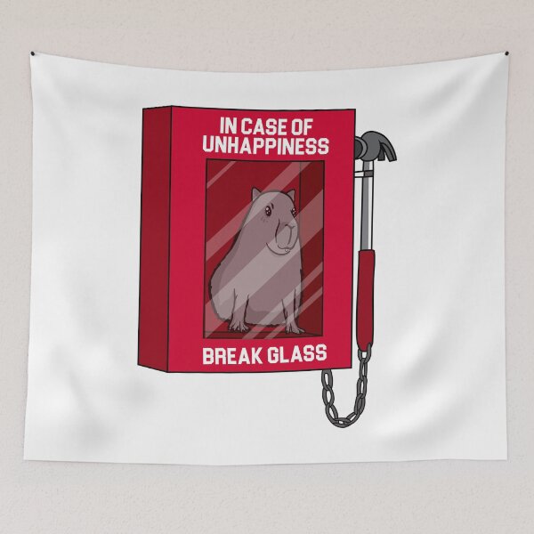 Item preview, Capybara - In Case of Unhappiness Break Glass designed and sold by Shirtey.