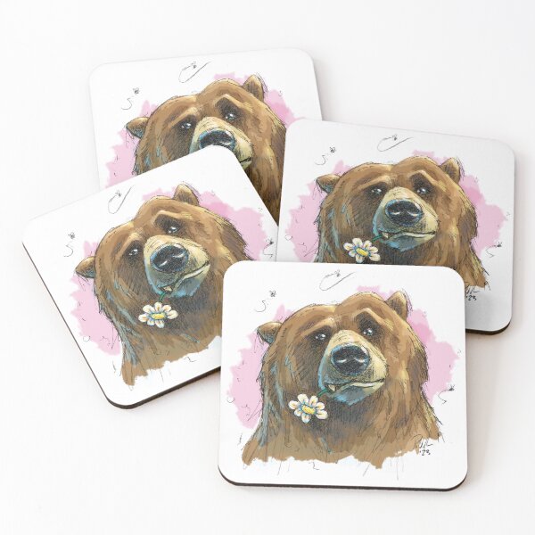Item preview, Grizzly Bear Portrait, I Think You're Beautiful (bear-utiful really) designed and sold by ArtByPMW.