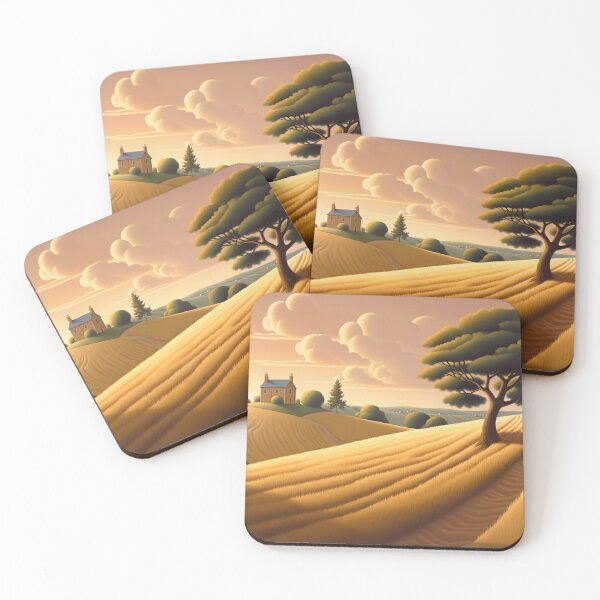 Item preview, Mellow Fields - Relaxing and Tranquil Digital Painting of Mellow Fields at Dusk as the Sun Goes Down - very high resolution designed and sold by CloudofKnowing.