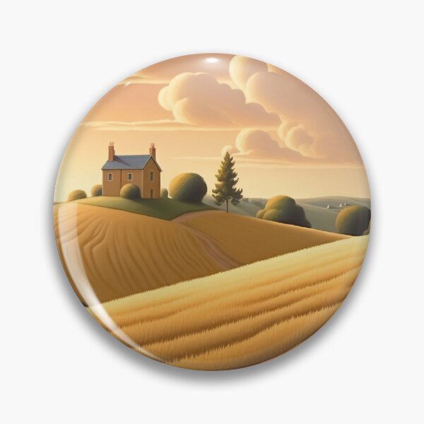 Item preview, Mellow Fields - Relaxing and Tranquil Digital Painting of Mellow Fields at Dusk as the Sun Goes Down - very high resolution designed and sold by CloudofKnowing.