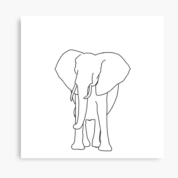 Small elephant Outline Drawing Images, Pictures