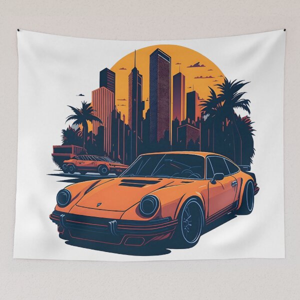Item preview, Retro Porsche in Colorful Shades - Photorealistic Vector Image designed and sold by AndyNgn.