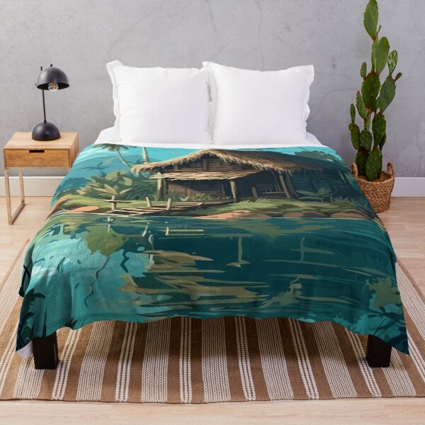 Item preview, A thatched cottage on a tropical island designed and sold by KMSpace.