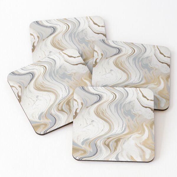 Item preview, Golden Marble Painted - Elegant White and Gold Marbling - Handcrafted Home Decor Accent designed and sold by Shadi Rosenow.