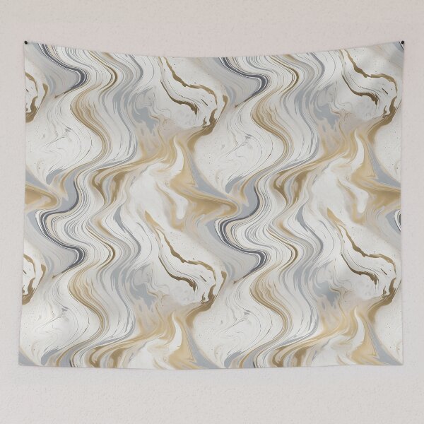 Item preview, Golden Marble Painted - Elegant White and Gold Marbling - Handcrafted Home Decor Accent designed and sold by Shadi Rosenow.