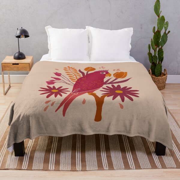 Item preview, Vibrant Parrot Illustration in Viva Magenta ~ Tropical Fantasy Design designed and sold by Danvrie.