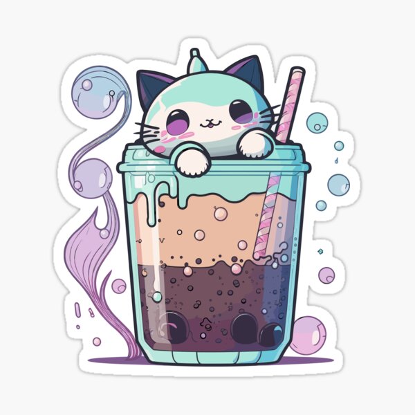 Item preview, Kawaii Cute Cat Bubble Tea designed and sold by Outfitopia.