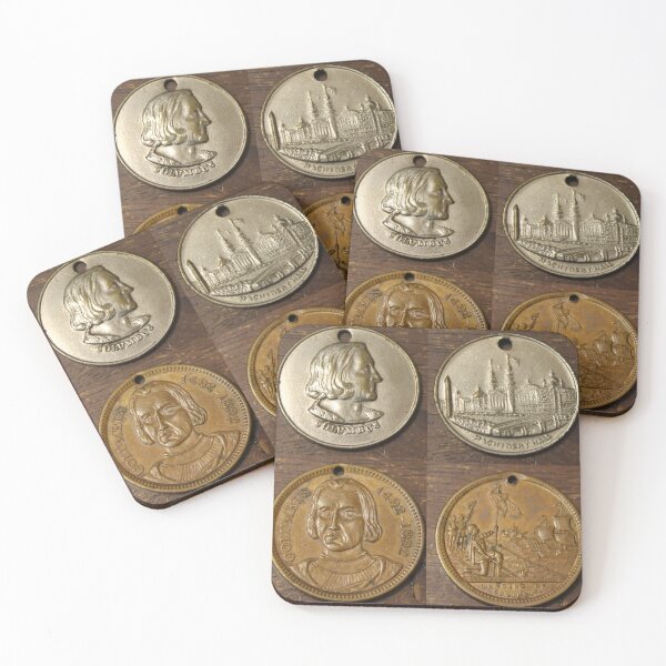 Item preview, 2 Colombian Exposition Medals Reverse & Obverse  Machine Hall, Landing designed and sold by coinsxcrochet.