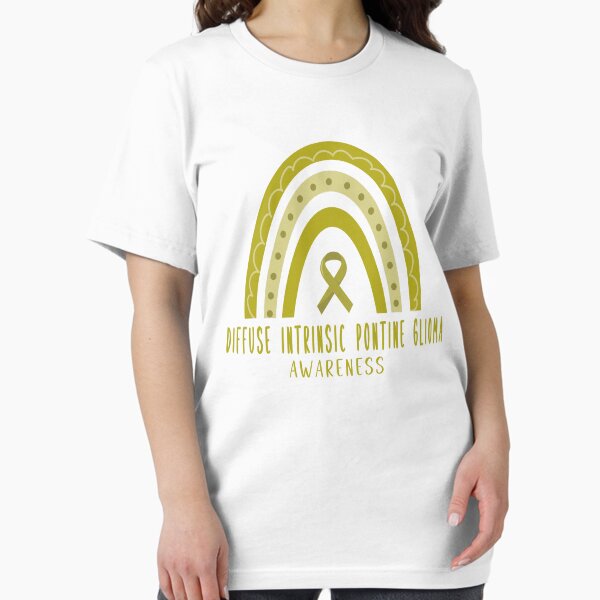 Item preview, Diffuse Intrinsic Pontine Glioma (DIPG) Tumor Yellow Rainbow Ribbon Awareness  designed and sold by Theartfull.