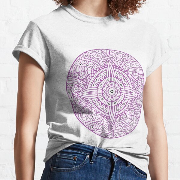 Violet star pattern. Mirror symmetry: vertical and horizontal axes Classic T-Shirt