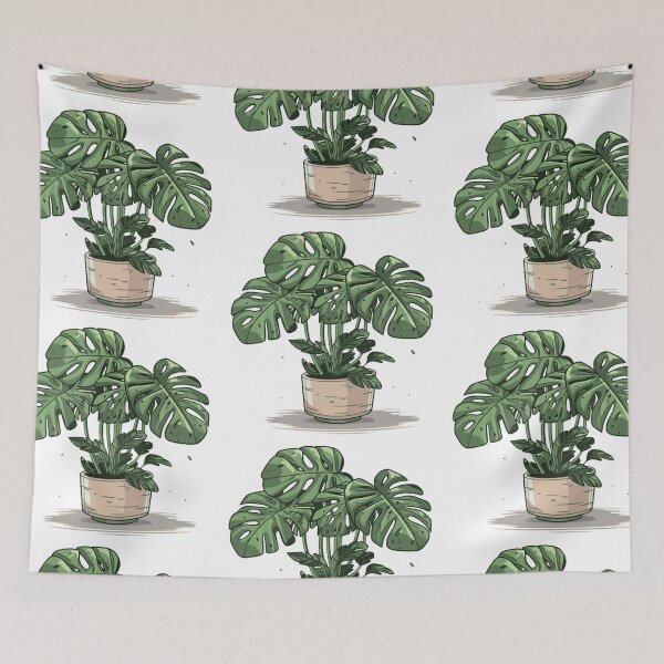 Item preview, Beautiful Potted Monstera Deliciosa Drawing Tropical Home Decor Illustration designed and sold by GrowthRings.