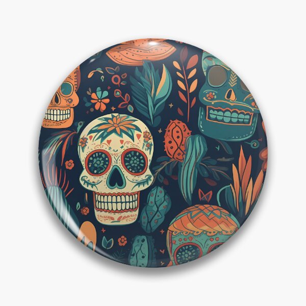 Item preview, Colorful Cinco de Mayo pattern with skulls, cactus and plants designed and sold by Branjos.