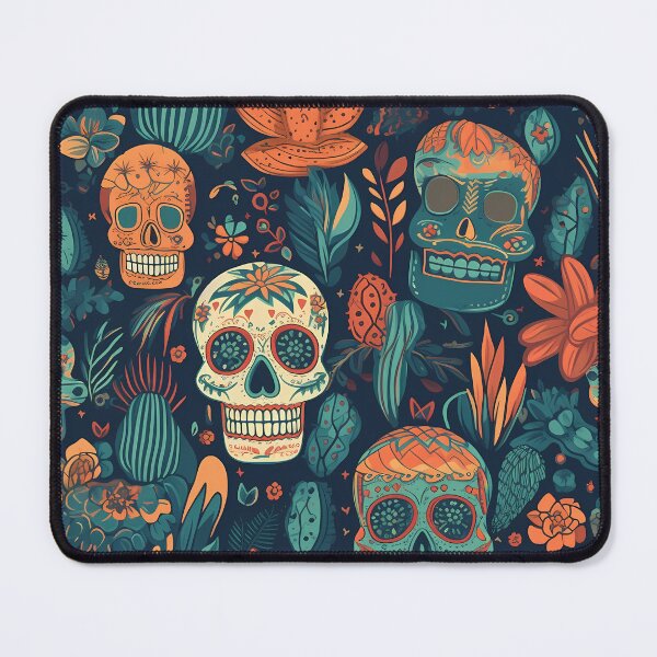 Item preview, Colorful Cinco de Mayo pattern with skulls, cactus and plants designed and sold by Branjos.