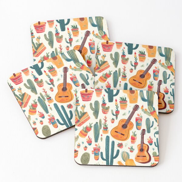 Item preview, Cinco de Mayo pattern with guitars, cactus and plants designed and sold by Branjos.