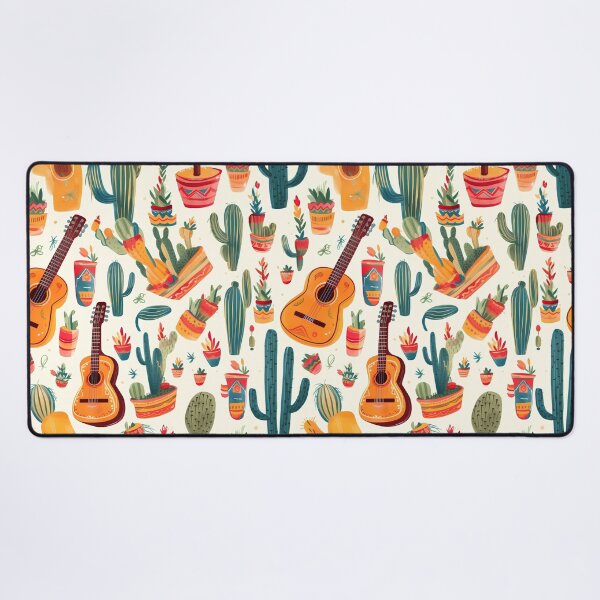 Item preview, Cinco de Mayo pattern with guitars, cactus and plants designed and sold by Branjos.