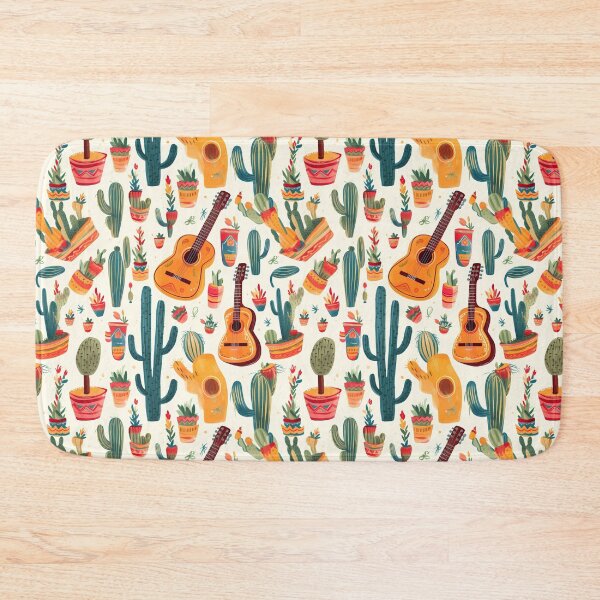 Item preview, Cinco de Mayo pattern with guitars, cactus and plants designed and sold by Branjos.