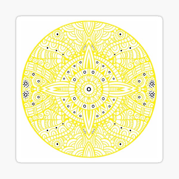 Yellow star pattern. Mirror symmetry: vertical and horizontal axes Sticker