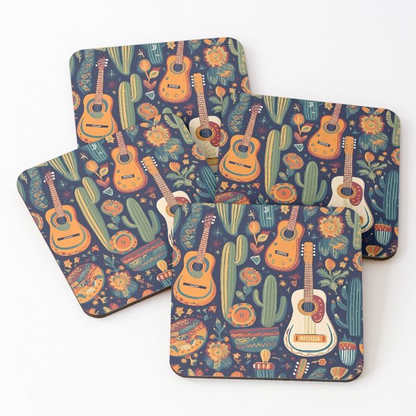 Item preview, Cinco de Mayo pattern with guitars, cactus and plants designed and sold by Branjos.