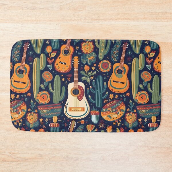 Item preview, Cinco de Mayo pattern with guitars, cactus and plants designed and sold by Branjos.