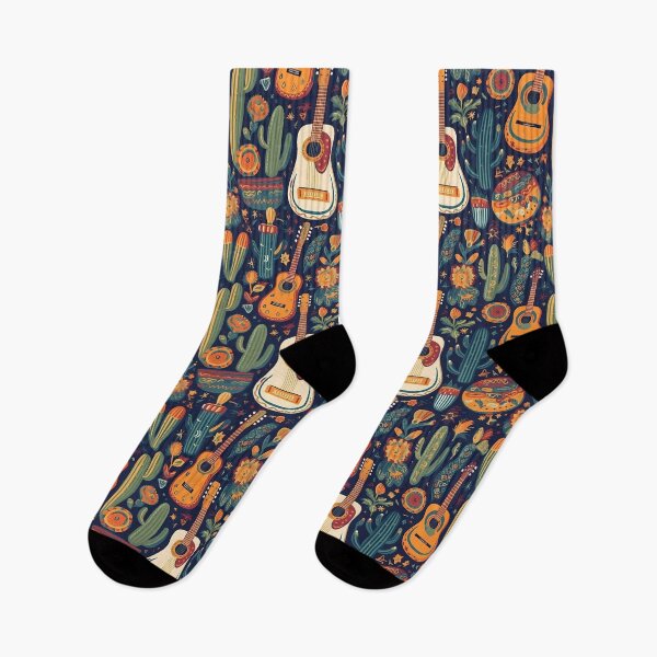 Item preview, Cinco de Mayo pattern with guitars, cactus and plants designed and sold by Branjos.